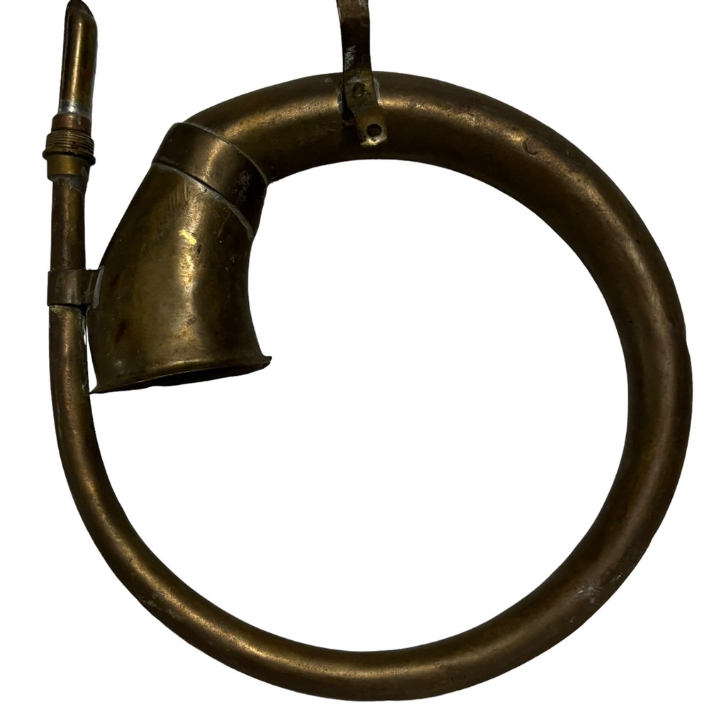 Vtg brass & or copper car horn Xmas ornament antique decor